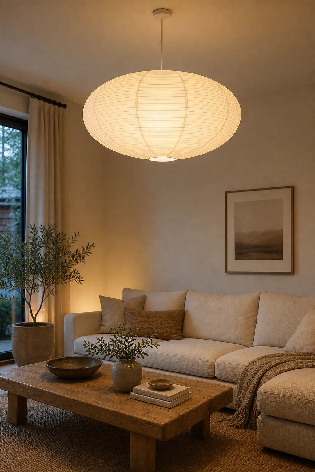 Cozy Haven Rice Paper Lantern Ceiling Shade lifestyle image 2