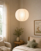 Cozy Haven White Paper Ball Lantern Lampshade styled lighting view 6
