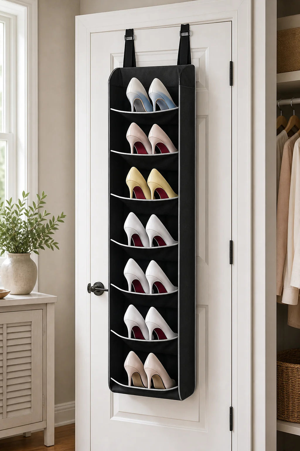 Cozy Haven Over-Door Shoe Pocket Organizer organized storage view 2