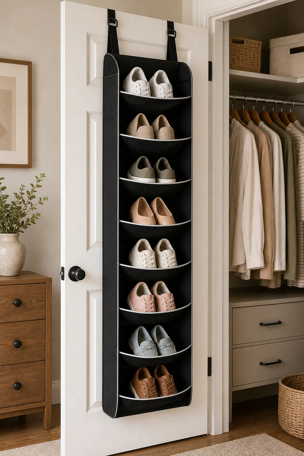 Cozy Haven Over-Door Shoe Pocket Organizer organized storage view 3