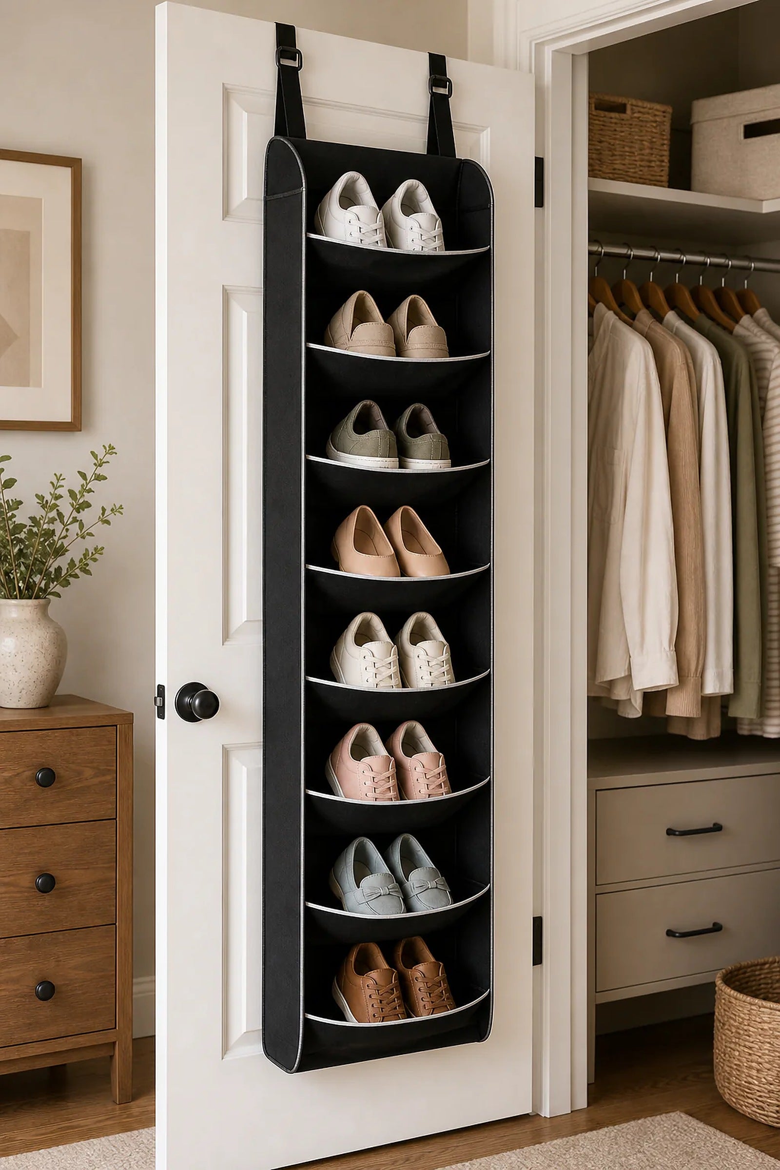 Cozy Haven Over-Door Shoe Pocket Organizer organized storage view 3