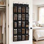 Cozy Haven black over-door closet pocket organizer with 4-column mesh pocket grid