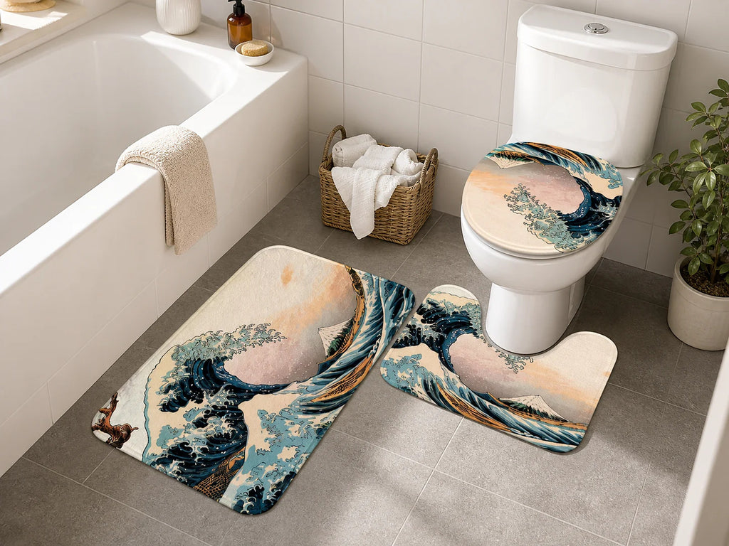Cozy Haven Wave Quick Dry Bath Mat Set lifestyle image 4