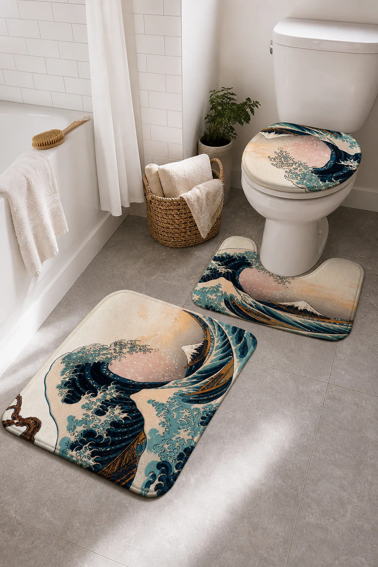 Cozy Haven Wave Quick Dry Bath Mat Set lifestyle image 6