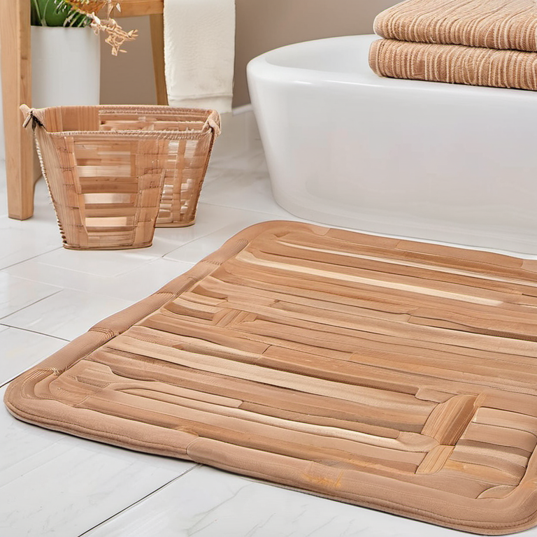 Cozy Haven lifestyle image for Cozy Haven Checker Quick Dry Bath Mat Set