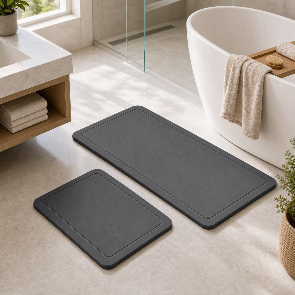 Cozy Haven Diatomite Quick Dry Bath Mat Set styled image 3