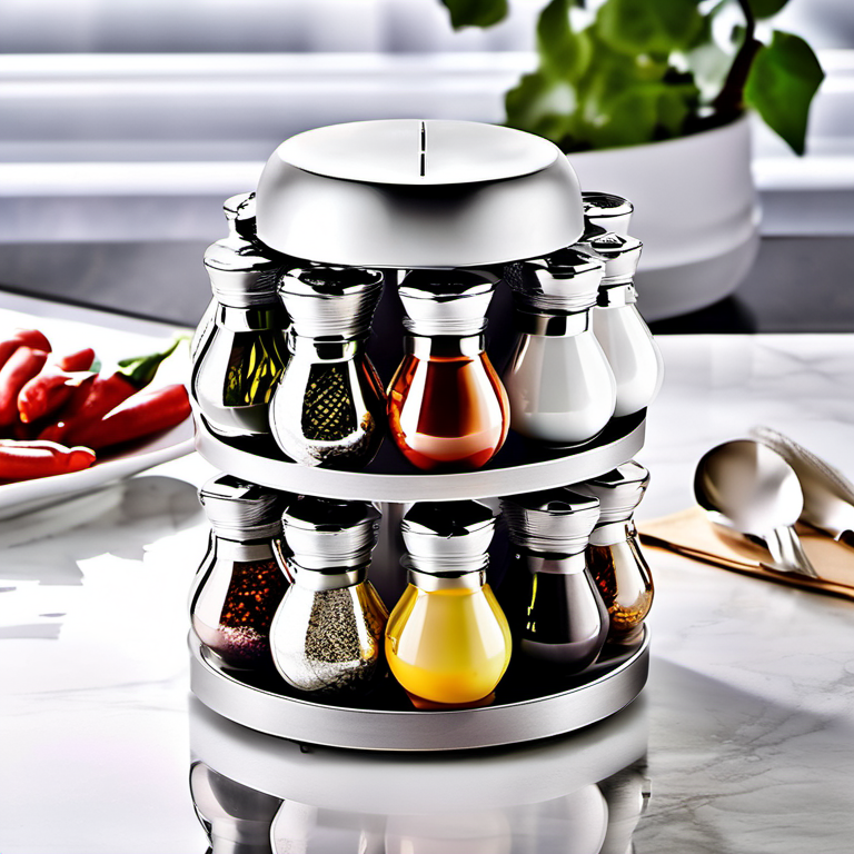 Cozy Haven hosting night lifestyle image for Cozy Haven Countertop Rotating Spice Organizer