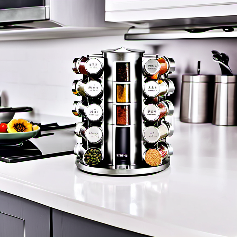 Cozy Haven installed context lifestyle image for Cozy Haven Countertop Rotating Spice Organizer