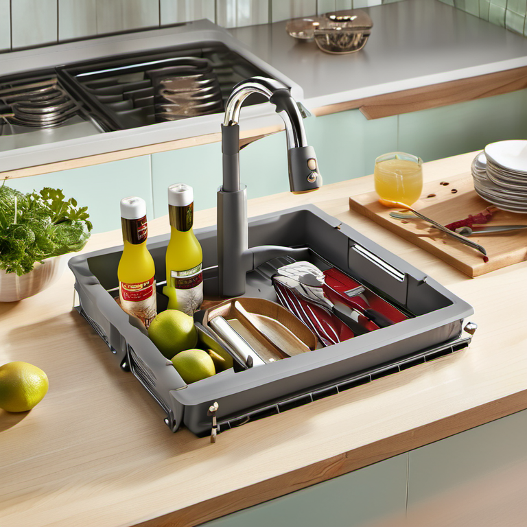 Cozy Haven countertop prep lifestyle image for Cozy Haven Expandable Kitchen Sink Caddy