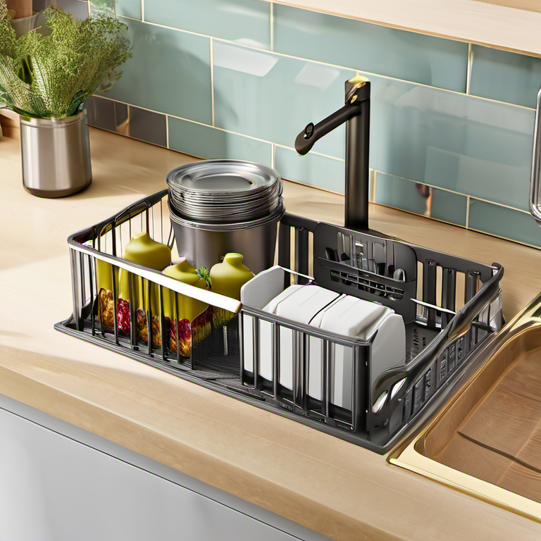 Cozy Haven utility close lifestyle image for Cozy Haven Expandable Kitchen Sink Caddy