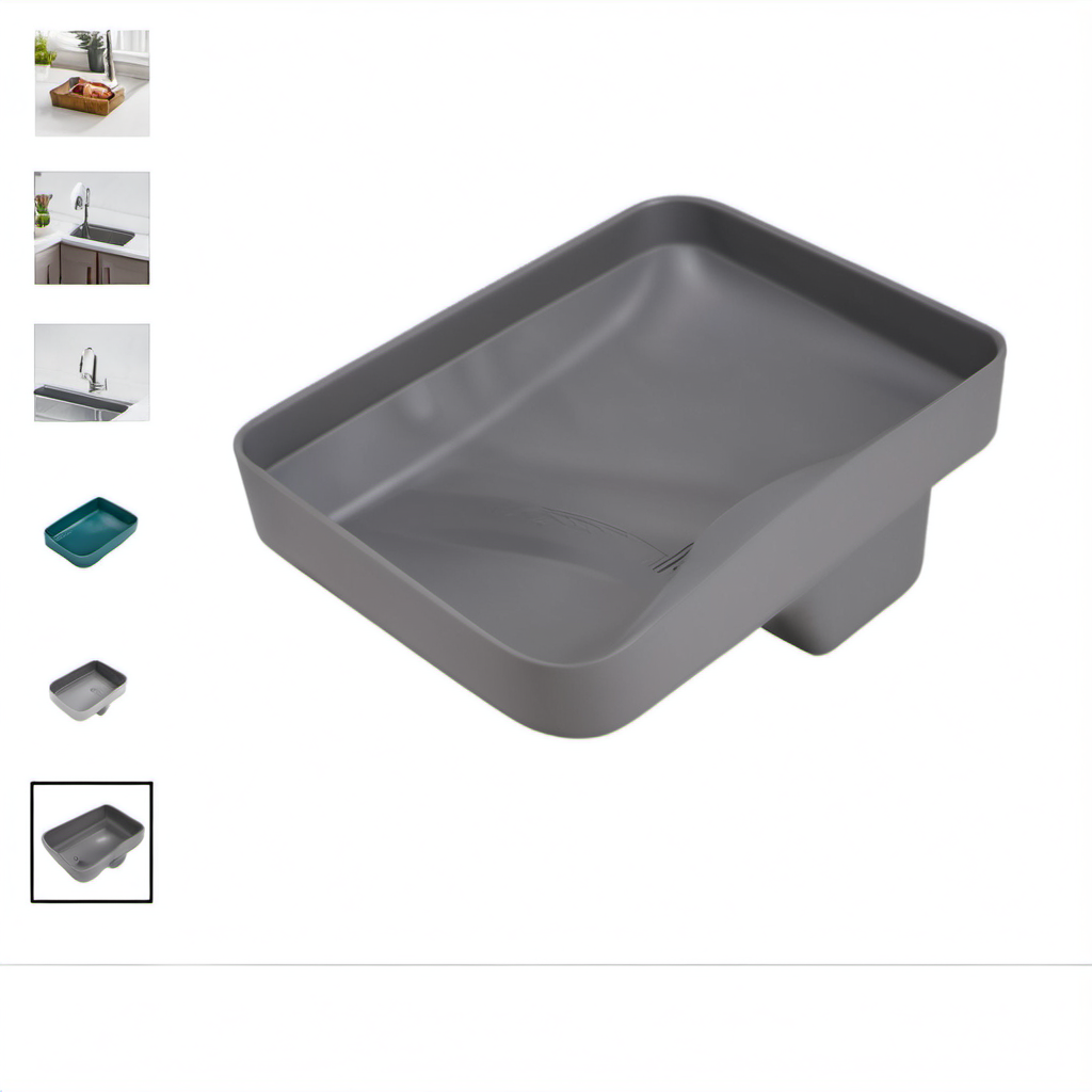 Cozy Haven lifestyle image for Cozy Haven Self-Draining Kitchen Sink Caddy - 10056240333086 grey reference lifestyle