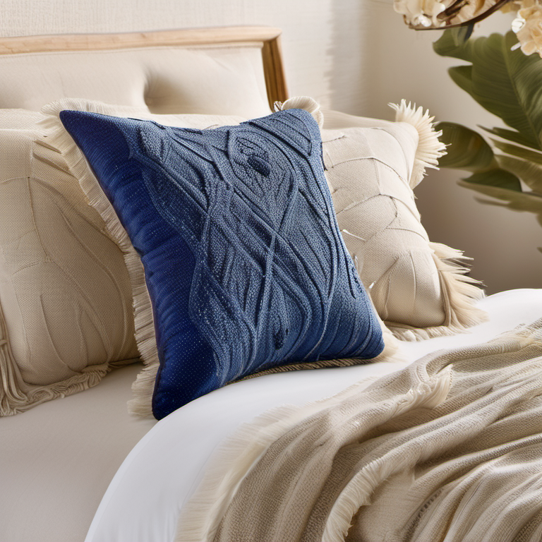 Cozy Haven hosting texture lifestyle image for Cozy Haven Fringe Tufted Pillow Cover Set