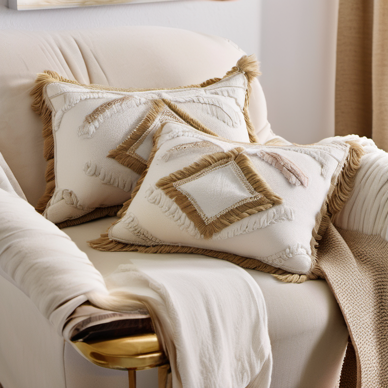 Cozy Haven sofa corner lifestyle image for Cozy Haven Fringe Tufted Pillow Cover Set