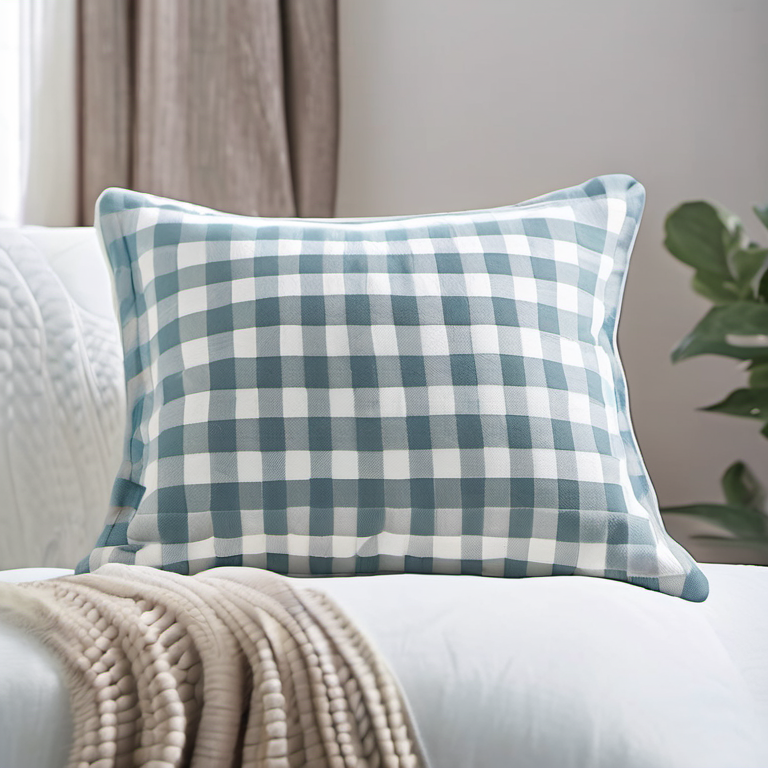 Cozy Haven detail close lifestyle image for Cozy Haven Checker Tufted Pillow Cover Set