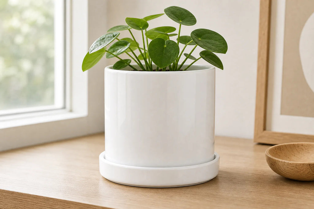 Cozy Haven Ceramic Planter with Tray Set lifestyle image 4