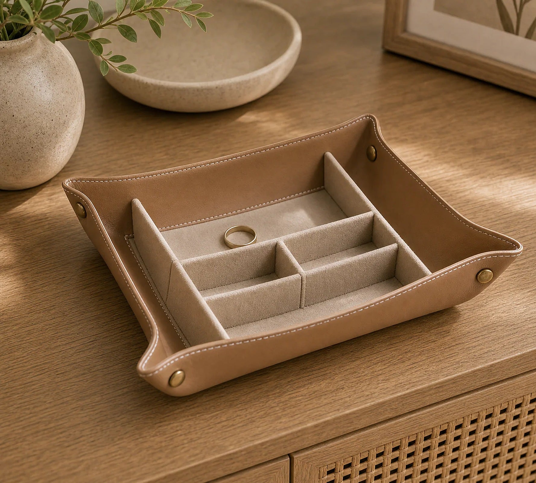 Cozy Haven Leather-Look Entryway Catchall Tray lifestyle image 3
