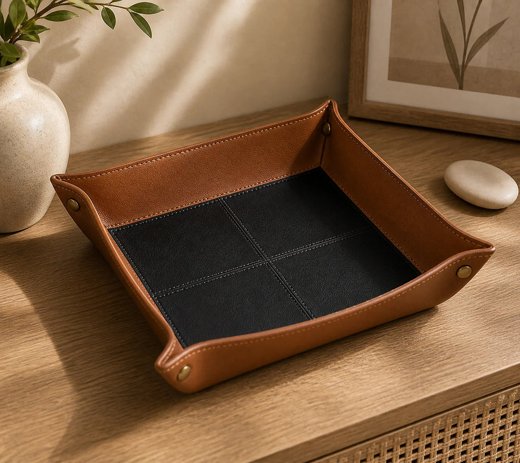 Cozy Haven Leather-Look Entryway Catchall Tray lifestyle image 5