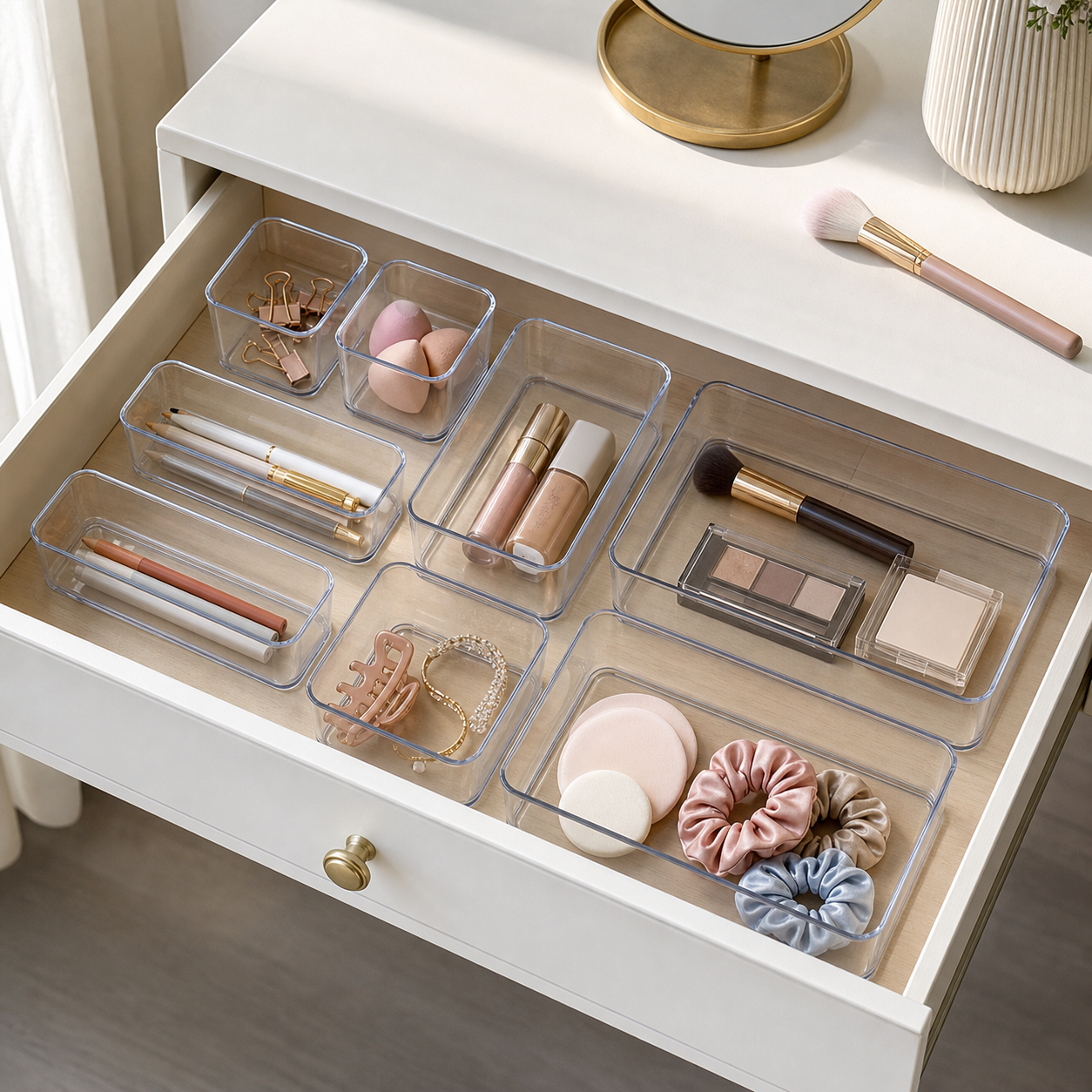 Cozy Haven Clear Acrylic Desktop Drawer Organizer - clear acrylic desktop drawer organizer 8-piece set 1