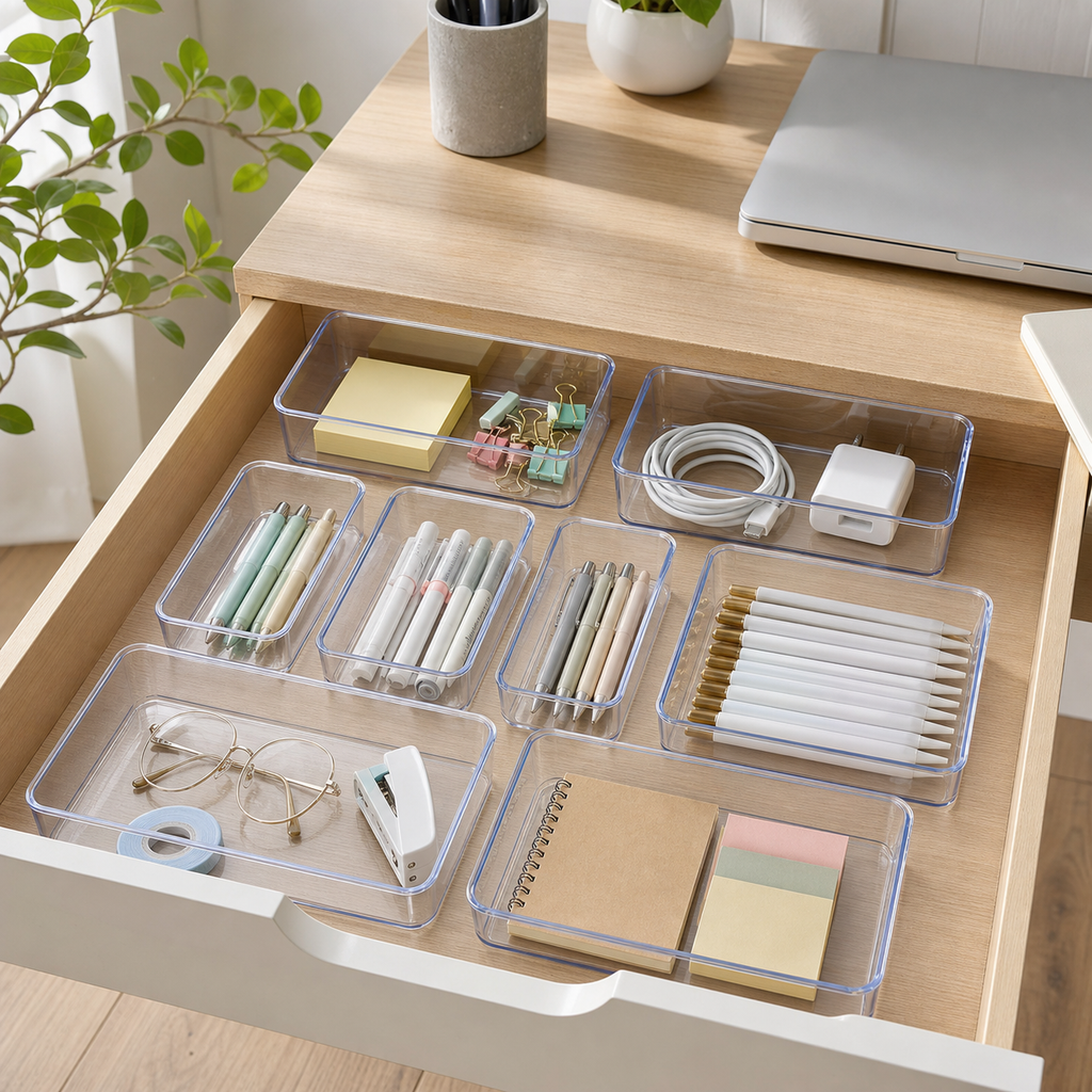 Cozy Haven Clear Acrylic Desktop Drawer Organizer - clear acrylic desktop drawer organizer 8-piece set 3