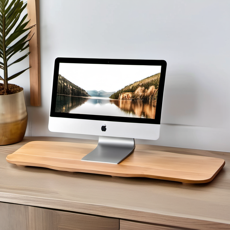 Cozy Haven closet shelf lifestyle image for Cozy Haven Bamboo Monitor Riser Shelf