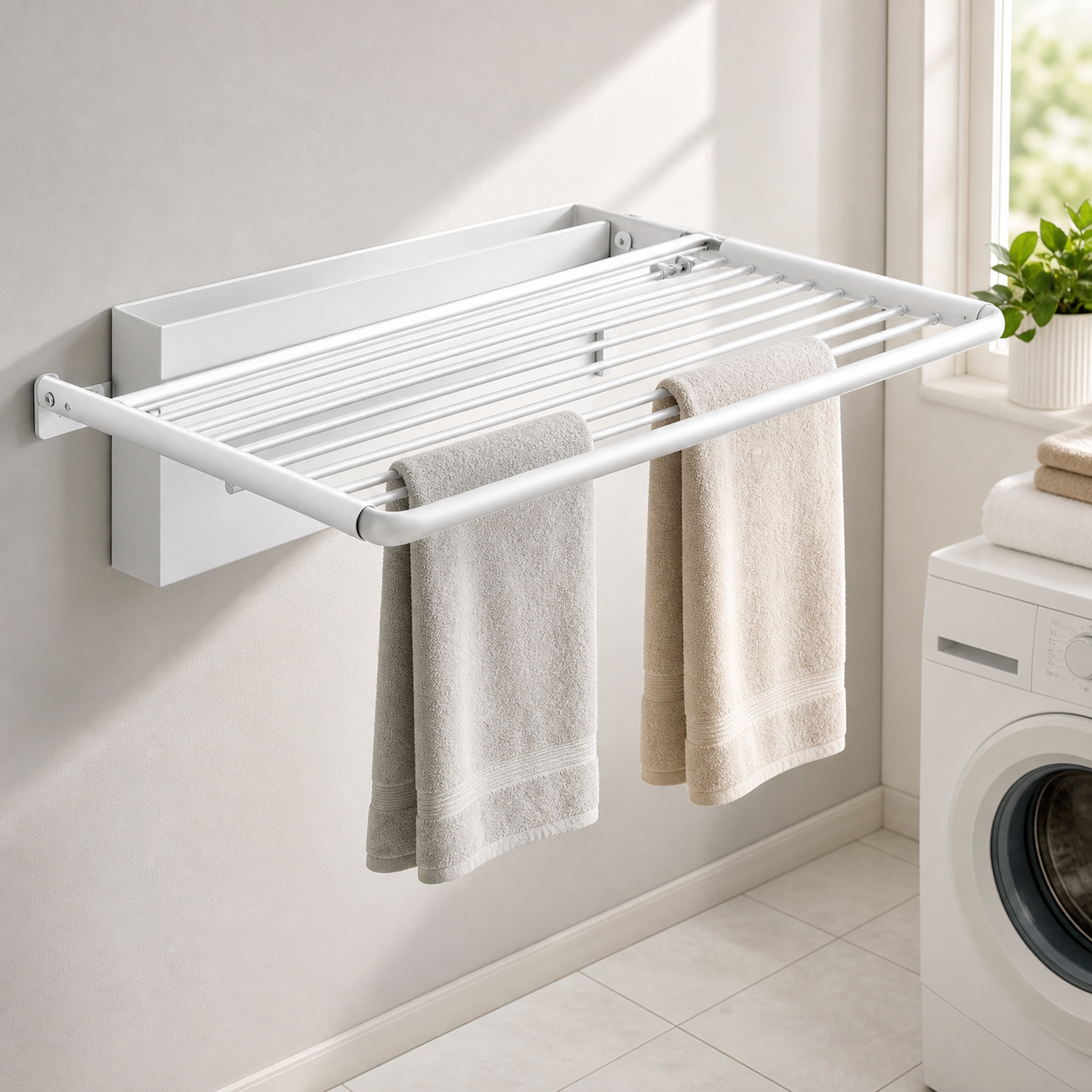 Cozy Haven White Wall Mount Foldable Drying Rack - product view 1