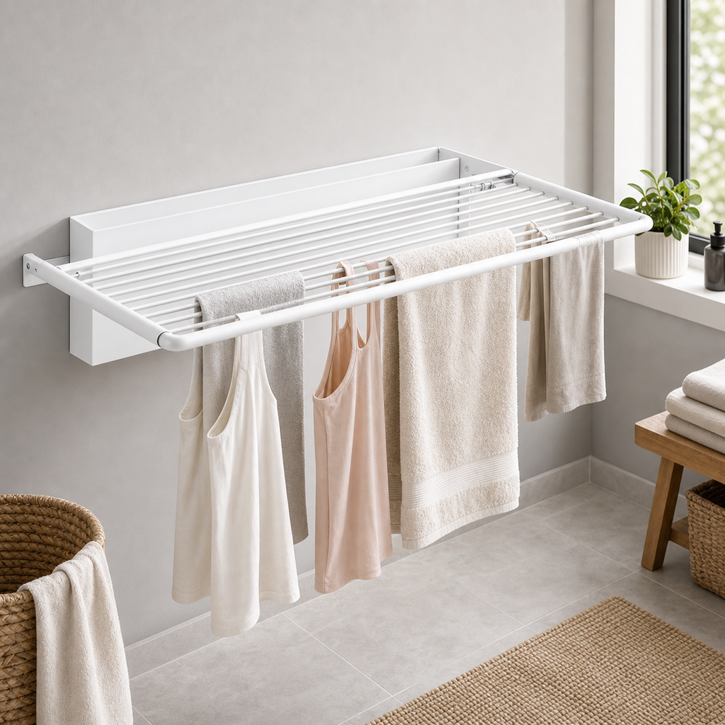 Cozy Haven White Wall Mount Foldable Drying Rack - product view 3
