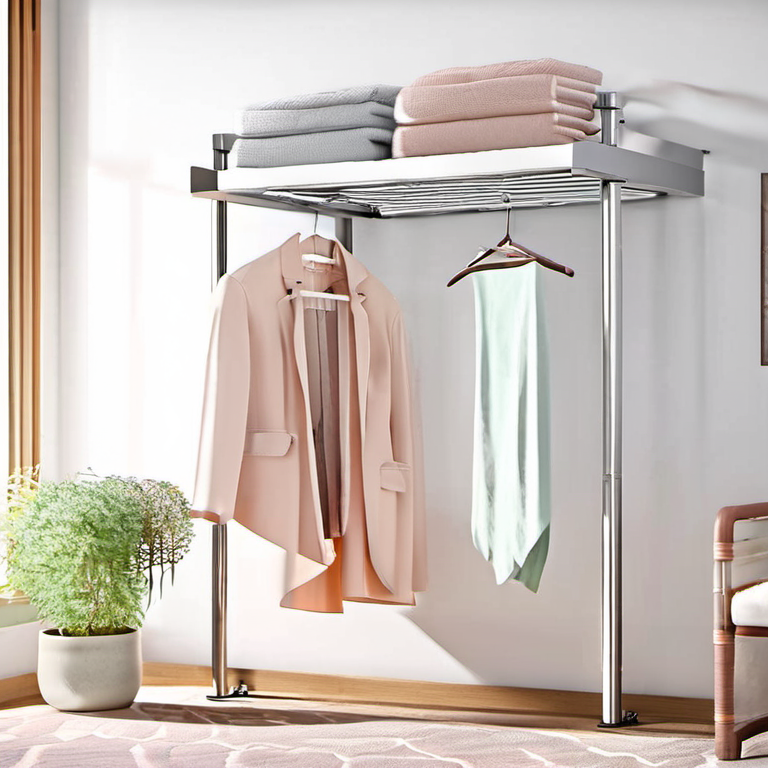 Cozy Haven closet shelf lifestyle image for Cozy Haven Wall Mount Foldable Drying Rack