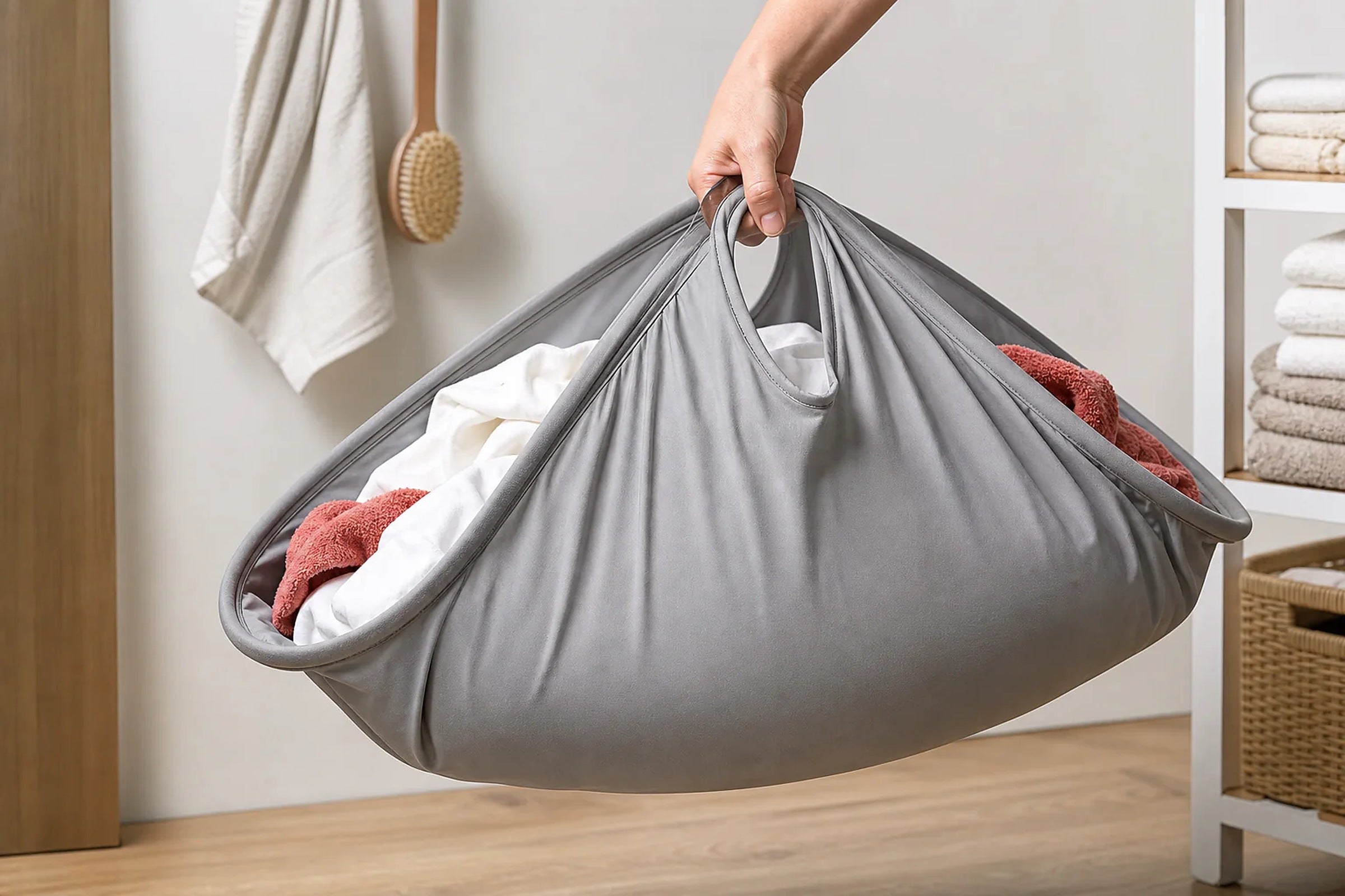 Cozy Haven Collapsible Laundry Basket Hamper organized storage view 6