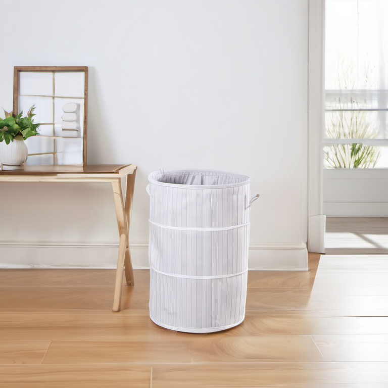 Cozy Haven desk storage lifestyle image for Cozy Haven Collapsible Laundry Basket Hamper