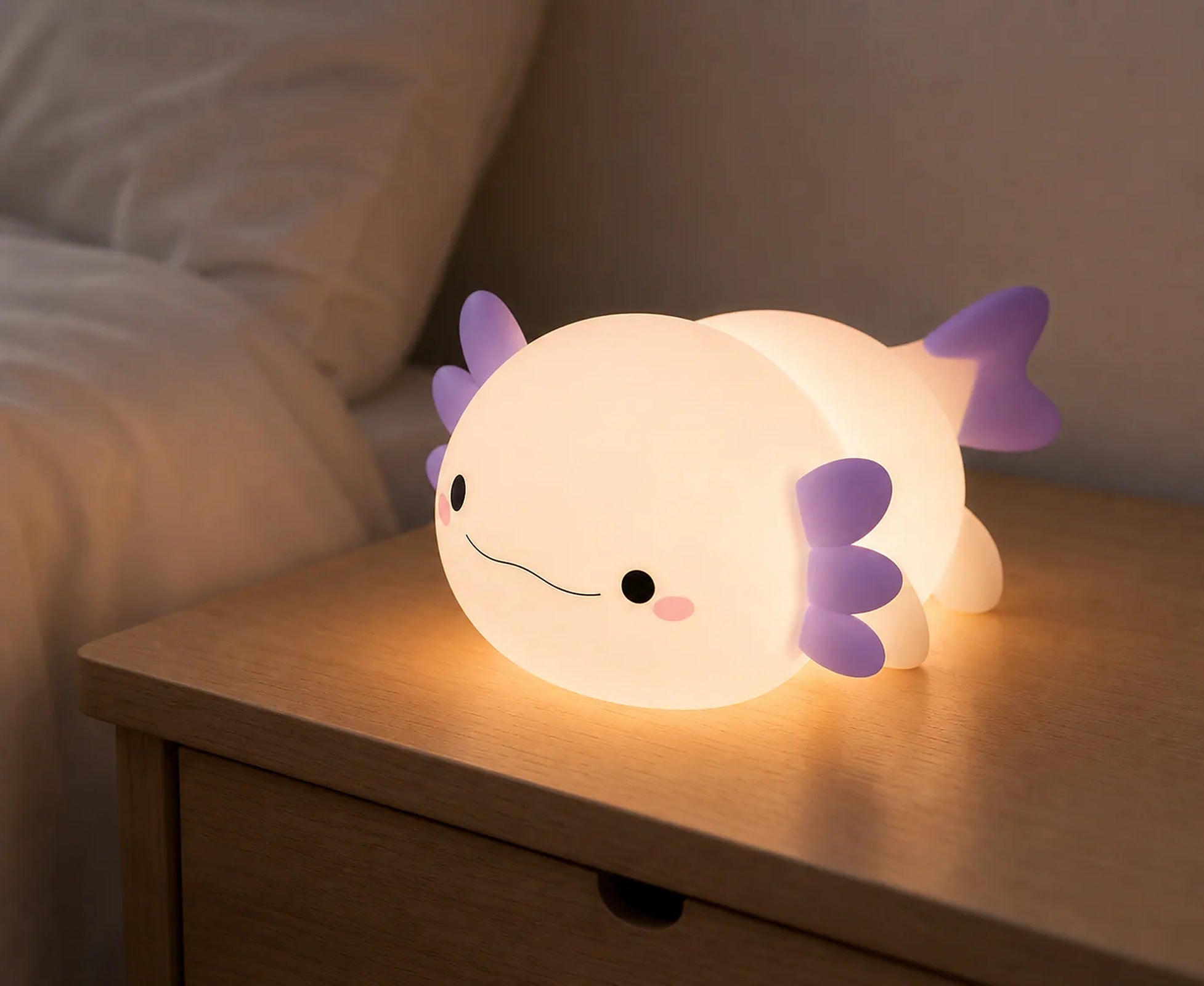 Cozy Haven Fish Silicone Nursery Night Light lifestyle image 4 for Purple Glow
