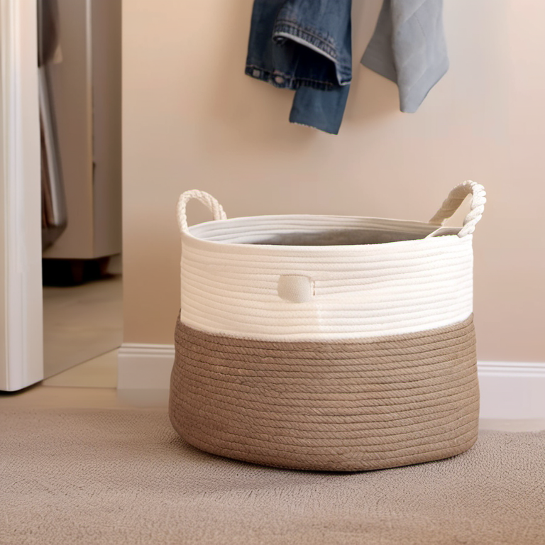 Cozy Haven lifestyle image for Cozy Haven Cotton Rope Toy Storage Basket