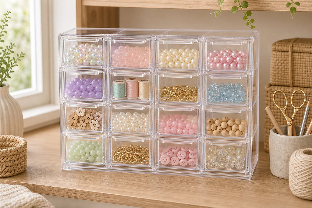 Cozy Haven Clear Acrylic Stackable Drawer Organizer Set lifestyle image 3