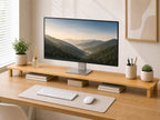 Cozy Haven Minimal Monitor Riser Shelf 80 x 20 x 9 cm bamboo desk view