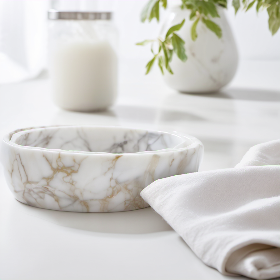 Cozy Haven detail close lifestyle image for Cozy Haven Marble-Look Napkin Holder