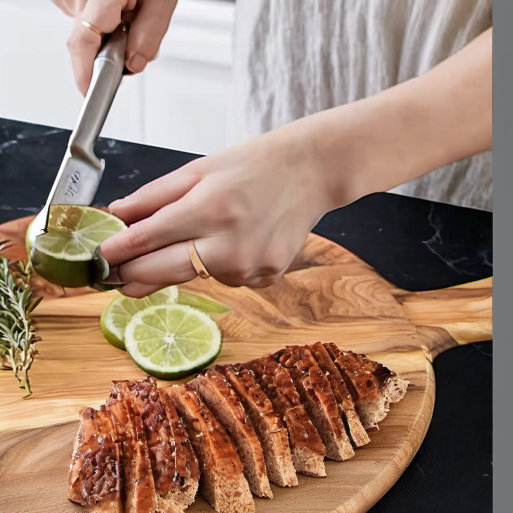 Cozy Haven branded lifestyle image for Cozy Haven Acacia Serving Board