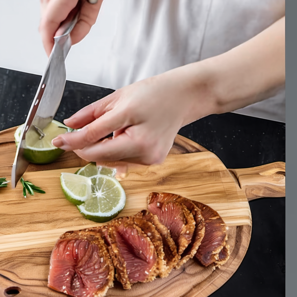 Cozy Haven branded lifestyle image for Cozy Haven Acacia Serving Board