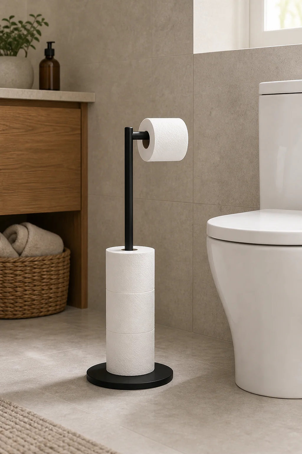 Cozy Haven Freestanding Toilet Paper Stand lifestyle image 1