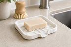 Cozy Haven Self-Draining Silicone Soap Tray styled bathroom view 2