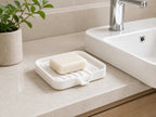 Cozy Haven Self-Draining Silicone Soap Tray styled bathroom view 3