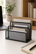 Cozy Haven Black Mesh Desktop File Organizer lifestyle image 1