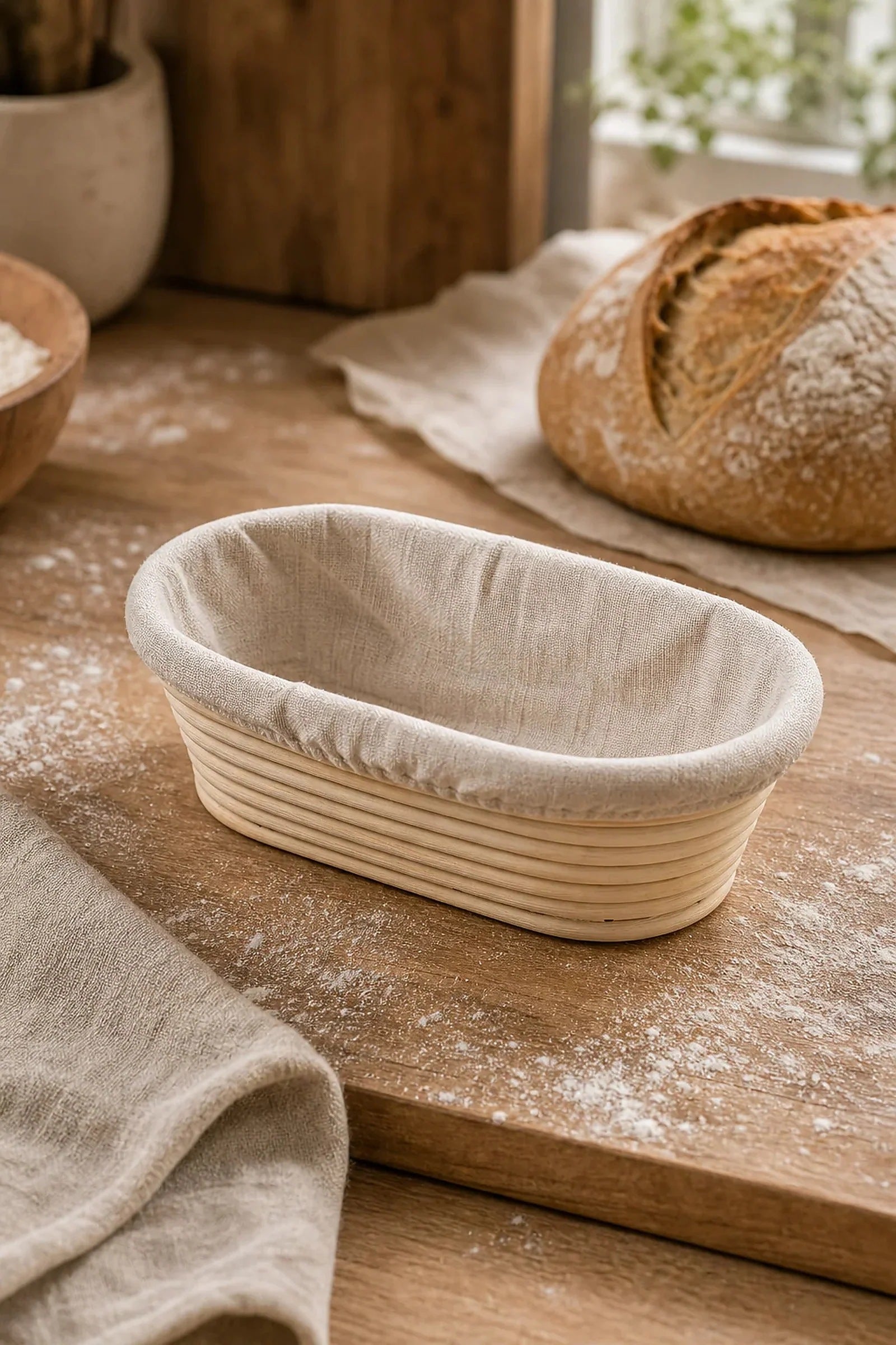 Cozy Haven oval rattan bread basket lifestyle image 1