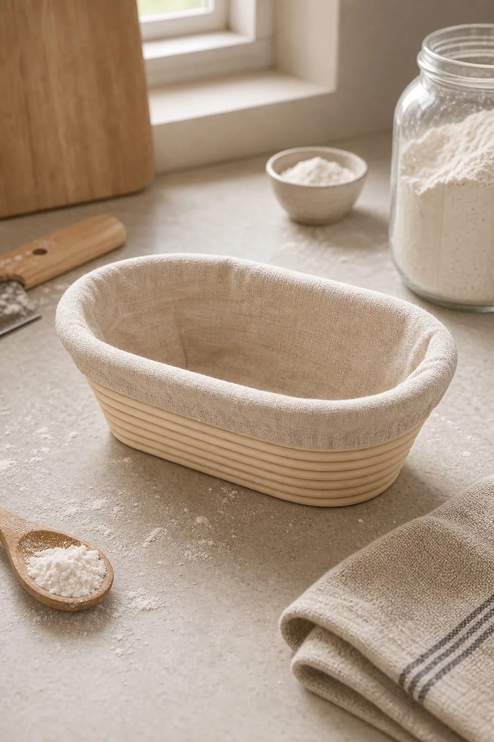 Cozy Haven oval rattan bread basket lifestyle image 2