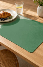 Cozy Haven Faux Leather Placemat styled lighting view 3