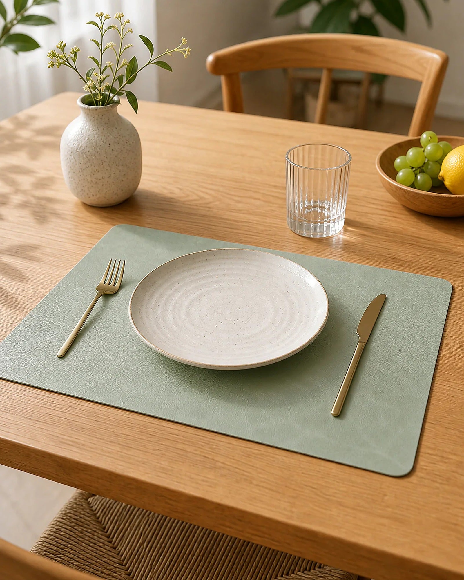 Cozy Haven Faux Leather Placemat lifestyle image 9