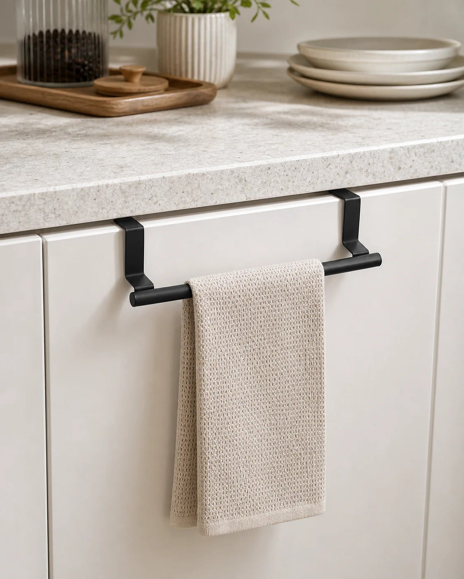 Cozy Haven Over-Cabinet Towel Rack - 24 cm styled bathroom view 3
