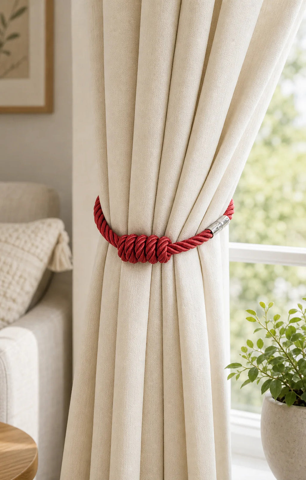 Cozy Haven Magnetic Curtain Tieback - 49 cm - Red - 49 cm