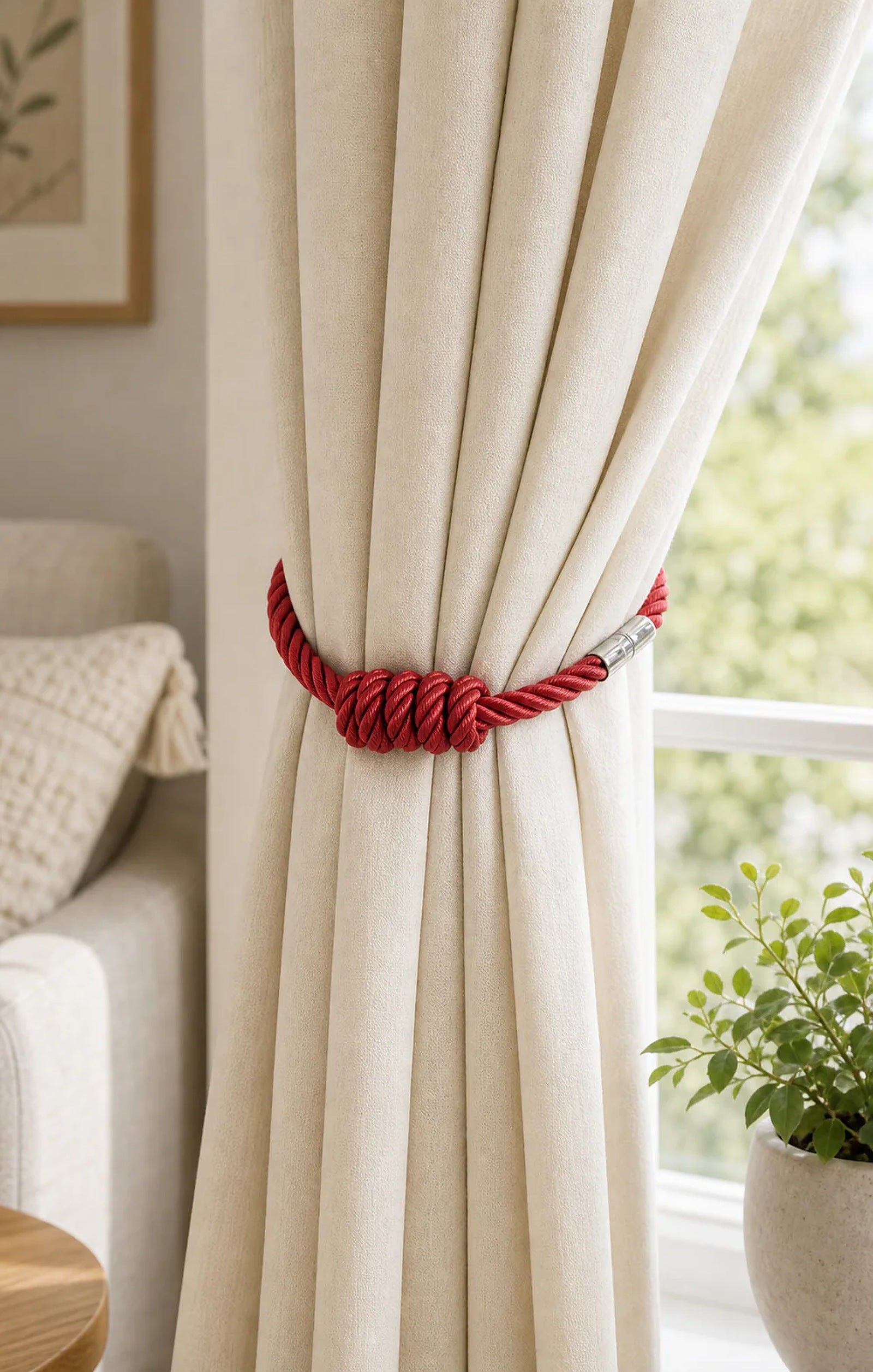 Cozy Haven Magnetic Curtain Tieback - 49 cm - Red - 49 cm