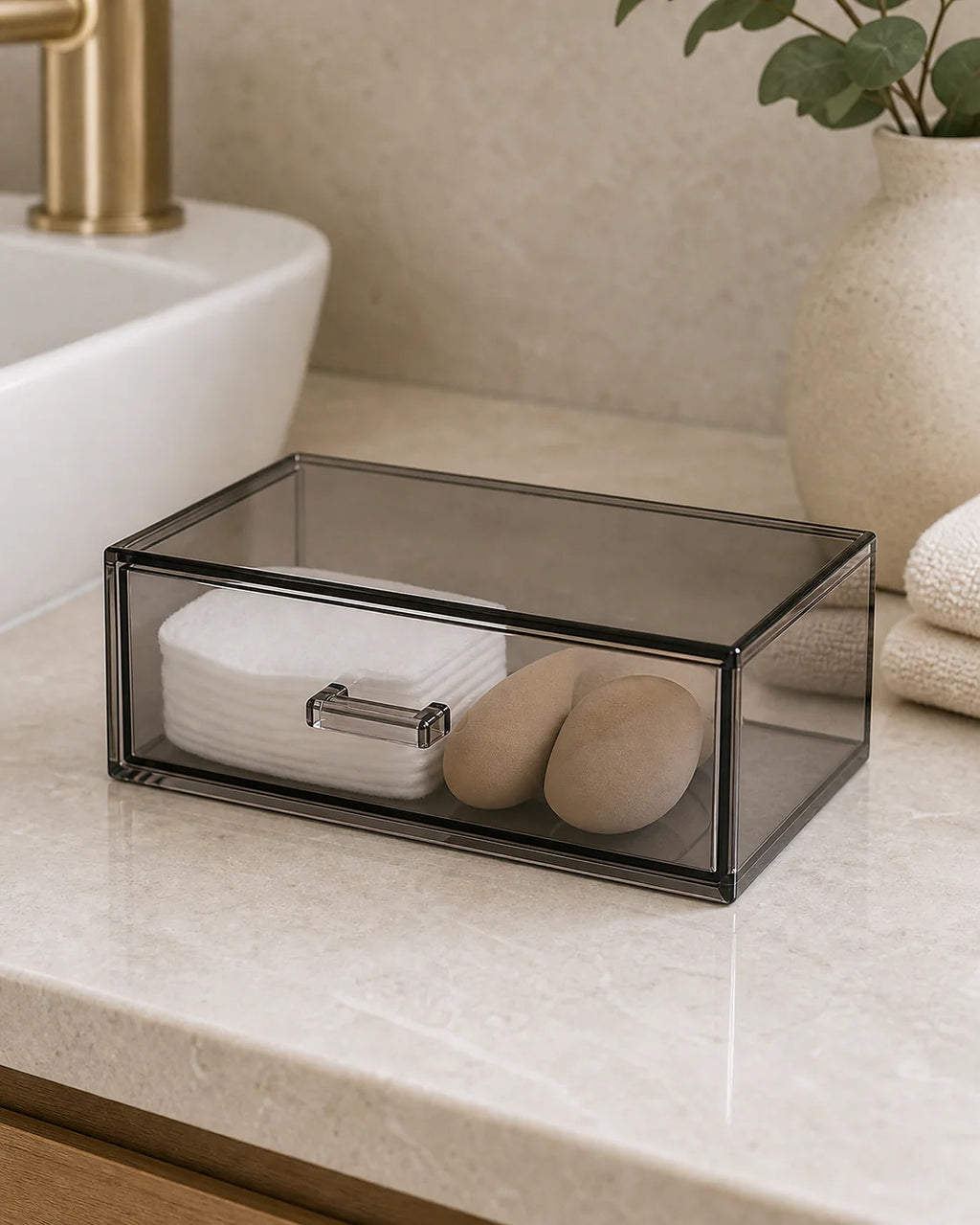 Cozy Haven Smoke-Clear Acrylic Makeup Drawer Organizer - Small / 1 Piece, Small / 2 Pieces, +2 more