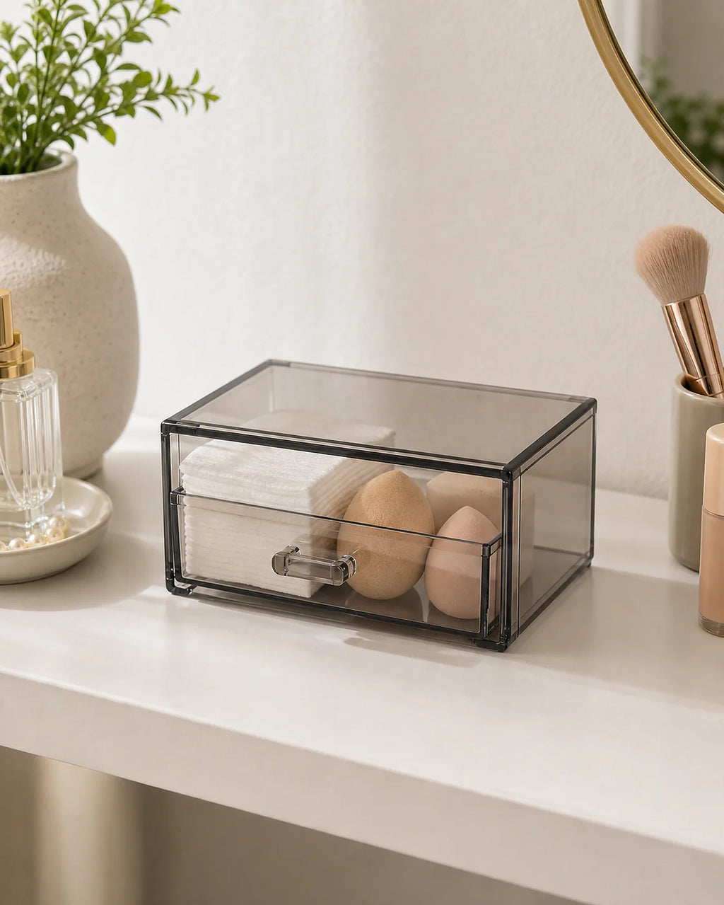 Cozy Haven Smoke-Clear Acrylic Makeup Drawer Organizer lifestyle image 5