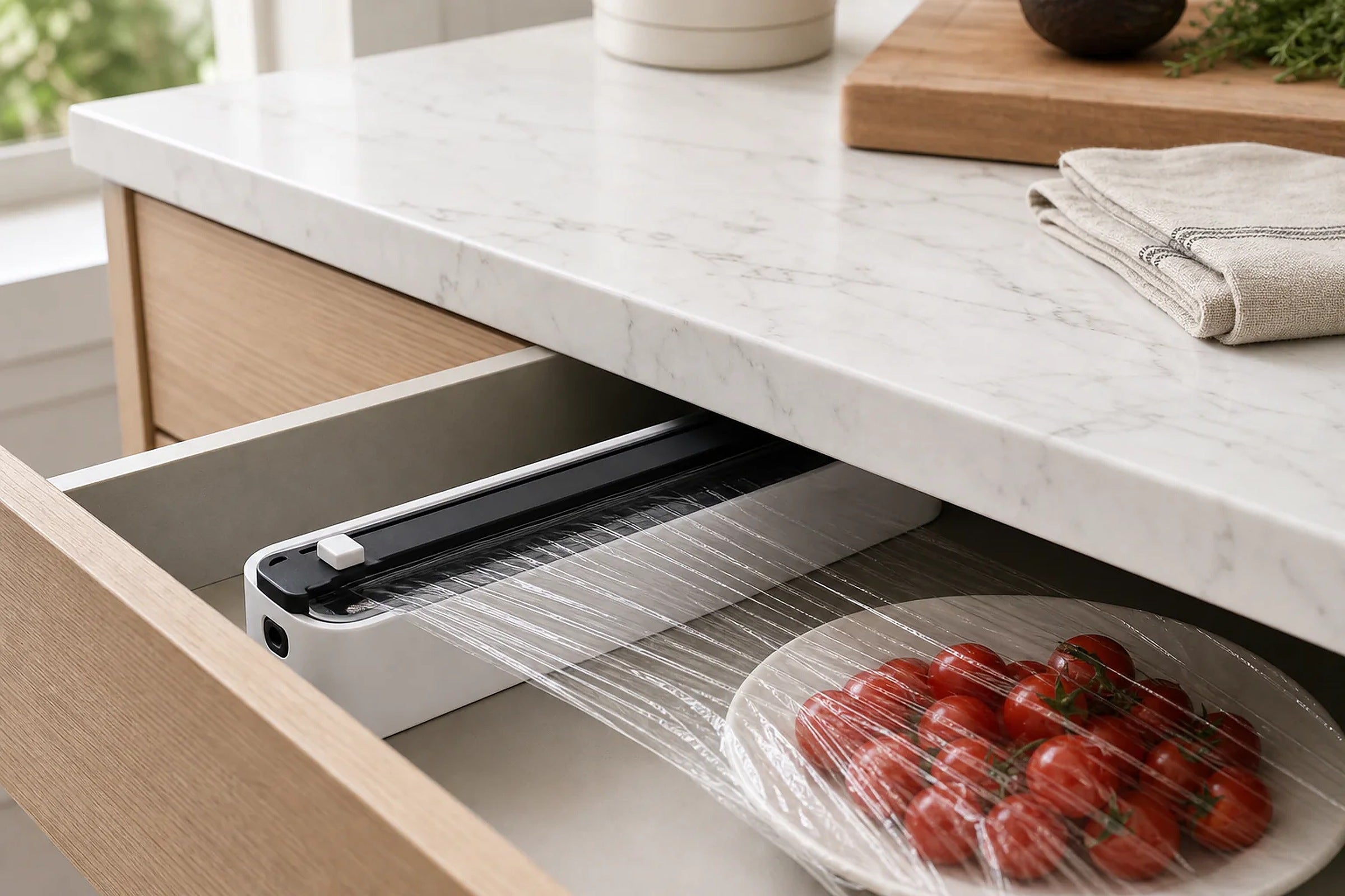 Cozy Haven Kitchen Wrap Dispenser with Cutter styled kitchen view 6